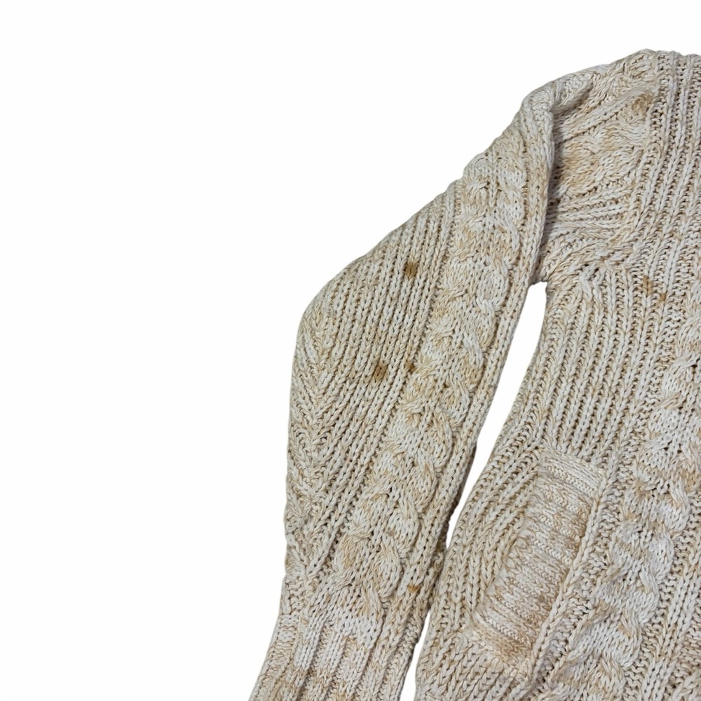 VTG Montgomery Ward Zip Up Sweater Cardigan Womens Medium Chunky Cable Knit 80s - Picture 4 of 8